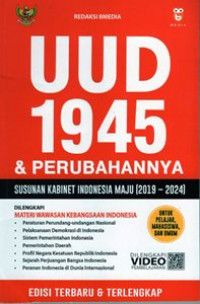 UUD 1945 dan Perubahannya : Susunan Kabinet Indonesia Maju ( 2019-2024)