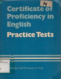 Certificate of Proficiency in English : Practice Test